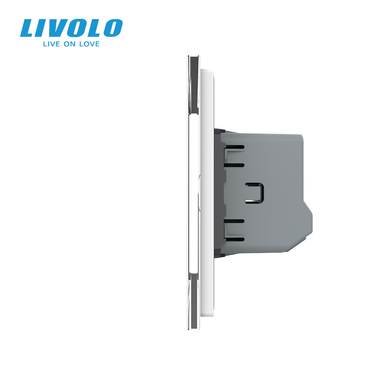 Smart touch switch LIVOLO 3 buttons (1-2) white glass Wi-Fi
