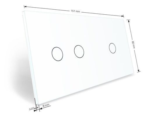 2-Gang Frame for 1-Touch and 2-Touch Switches (1-2) LIVOLO tempered glass