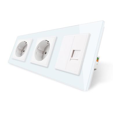 Triple wall power socket & Computer socket Livolo