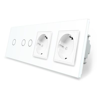 Touch switch 3 gang 2 socket Livolo