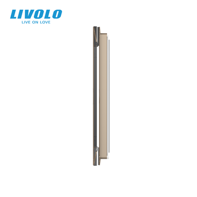 Беспроводной умный сенсорный выключатель 2 сенсора Livolo золотой стекло (VL-XR008-A)