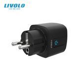 Разумная розетка LIVOLO 16A с измерением мощности, черная, для дома, наружная розетка, настольная розетка