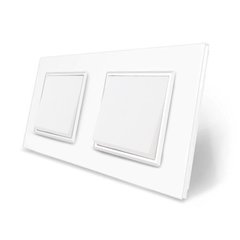 Двухклавишный выключатель (1-1) Livolo серый стекло
