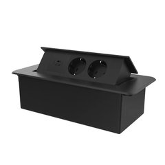 Розетка мебельная двойная с USB-C Livolo черный (VL-SHS013-TC-UC45W-6BP-B)