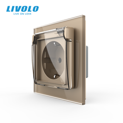 Розетка влагозащищенная с крышкой Livolo