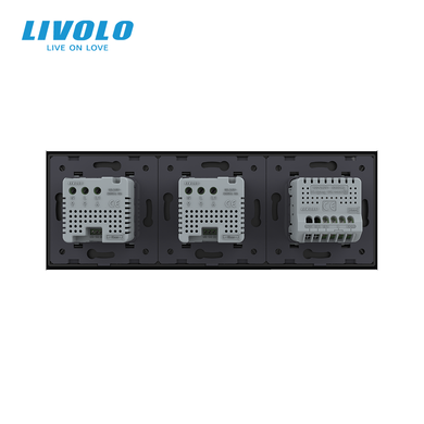 2 умных сенсорных терморегулятора LIVOLO для теплого пола + сенсорный проходной выключатель на 1 линию, управление вручную, с телефона и голосом; Apple HomeKit, Matter, Google, Amazon, Siri