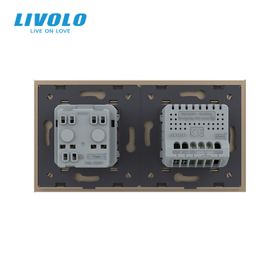 Touch light switch LIVOLO, 1 gang + socket, 16 A, earthed