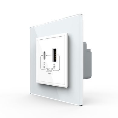 USB-A and USB-C Power Delivery 36W socket Livolo