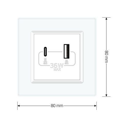 USB-A and USB-C Power Delivery 36W socket Livolo