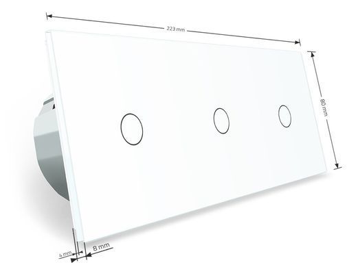 Розумний сенсорний ZigBee вимикач 3 сенсорів (1-1-1) Livolo білий (VL-C701Z/C701Z/C701Z-11)