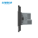 Smart touch light switch LIVOLO EC, 2 gangs + 2 sockets with 2 USB-C ports, 18 W each, 16 A, earthed
