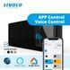 Smart pass-through touch switch 4 sensors (2-2) with socket with cover IP44, grounding, LIVOLO black 2.5D glass