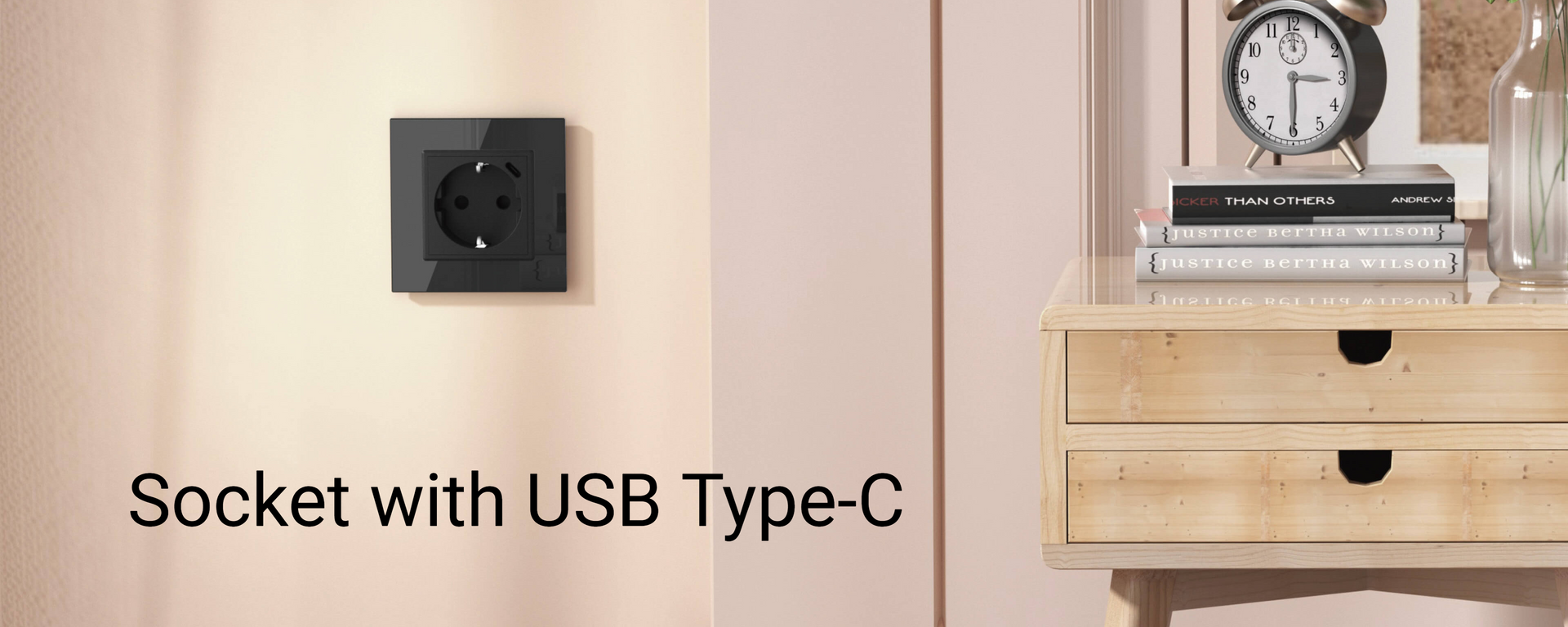 Socket with USB Type-C