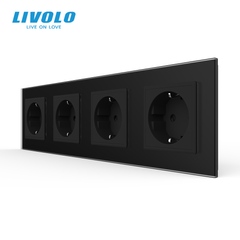 Розетка чотиримісна з заземленням Livolo