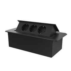 Мебельная розетка тройная Livolo черный (VL-SHS013-FCTC-B)