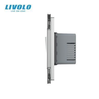 LIVOLO underfloor heating thermostat with 3 way 2-button switch (1-1), gray, glass frame