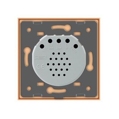 Розумний сенсорний прохідний/перехресний ZigBee вимикач 2 сенсора Livolo золото скло (VL-C702SZ-13)