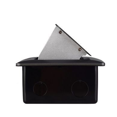 LIVOLO floor socket hatch gray, built into floor, empty housing without sockets for installing any modules, with cover, IP44, aluminum, smooth opening, size 145&times;145&times;65 mm (J28 gray)