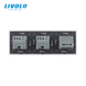 Double thermostat + touch dimmer LIVOLO, gray glass, 16A 230V