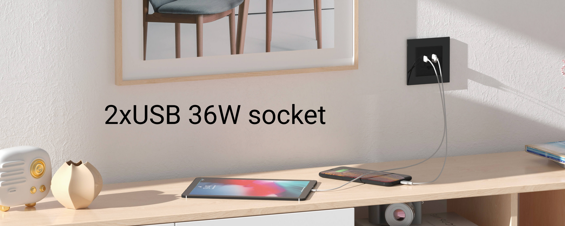 2xUSB 36W socket