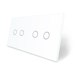 Сенсорная панель для выключателя 4 сенсора (2-2) Livolo белый стекло (C7-C2/C2-11)