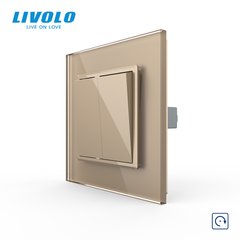 Кнопочный двухклавишный выключатель без фиксации Импульсный выключатель Livolo