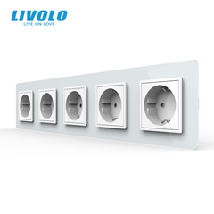 Розетка п'ятимісна з заземленням Livolo