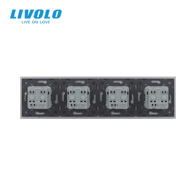 Розетка чотиримісна з заземленням Livolo