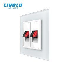 Аудіорозетка LIVOLO Hi-Fi для колонок і підсилювачів, зі скляною рамкою