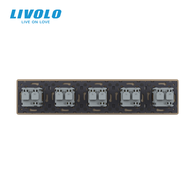 Розетка п'ятимісна з заземленням Livolo