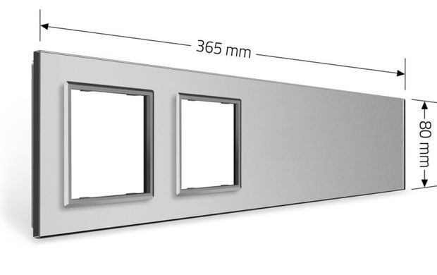 Панель-заготовка для сенсорного выключателя 5 мест 2 розетки (Х-Х-Х-0-0) Livolo