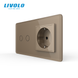 Smart EC touch switch 2 gang 1 socket Livolo