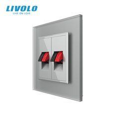 Аудіорозетка LIVOLO Hi-Fi для колонок і підсилювачів, зі скляною рамкою