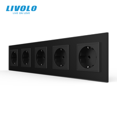 Розетка п'ятимісна з заземленням Livolo