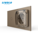 LIVOLO smart touch switch with socket IP44 gold cover 16A 230V with grounding shutter glass