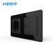 Double combined socket Power + Internet LIVOLO black 2.5D glass