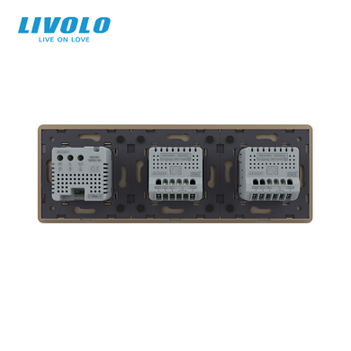 Терморегулятор LIVOLO для електричної теплої підлоги, сенсорний + сенсорний вимикач на 3 лінії (1+2)