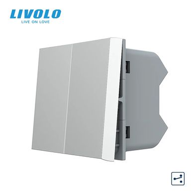 Механизм двухклавишный проходной выключатель Livolo