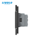 LIVOLO smart touch switch with 2-button socket, black glass, Wi-Fi