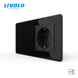 LIVOLO smart touch switch with socket black 2.5D glass Wi-Fi