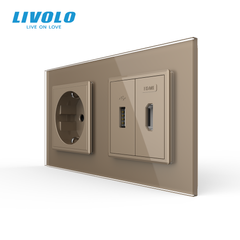 Двойная электрическая розетка LIVOLO