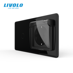 Touch switch 1 gang 1 waterproof socket Livolo