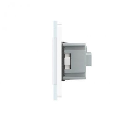 Smart touch light switch LIVOLO ZigBee, 2 gangs + 2 sockets, 16 A, earthed, white, glossy glass