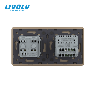 Сенсорний димер LIVOLO, 1 сенсор + розетка з кришкою IP44, 16 А, із заземленням