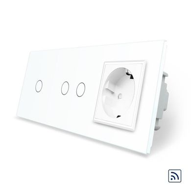 Remote touch switch 3 gang 1 socket Livolo