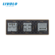 Touch light switch LIVOLO, 2 gangs + 2 sockets with USB-C 18 W, 16 A, earthed