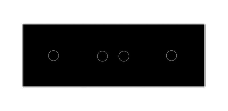 Розумний сенсорний ZigBee вимикач 4 сенсора (1-2-1) Livolo чорний скло (VL-C701Z/C702Z/C701Z-12)