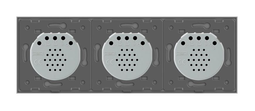 Розумний сенсорний ZigBee вимикач 4 сенсора (1-2-1) Livolo чорний скло (VL-C701Z/C702Z/C701Z-12)