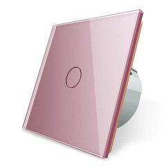 Touch switch 1 gang Livolo pink glass (VL-FC1-2GP)