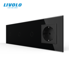 Сенсорный выключатель 3 сенсора 1 розетка Livolo